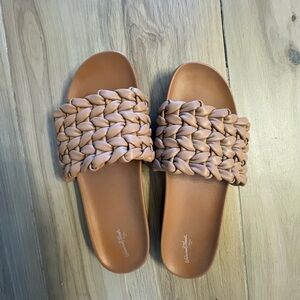 Universal Thread Braided Slide Sandals - Light Brown